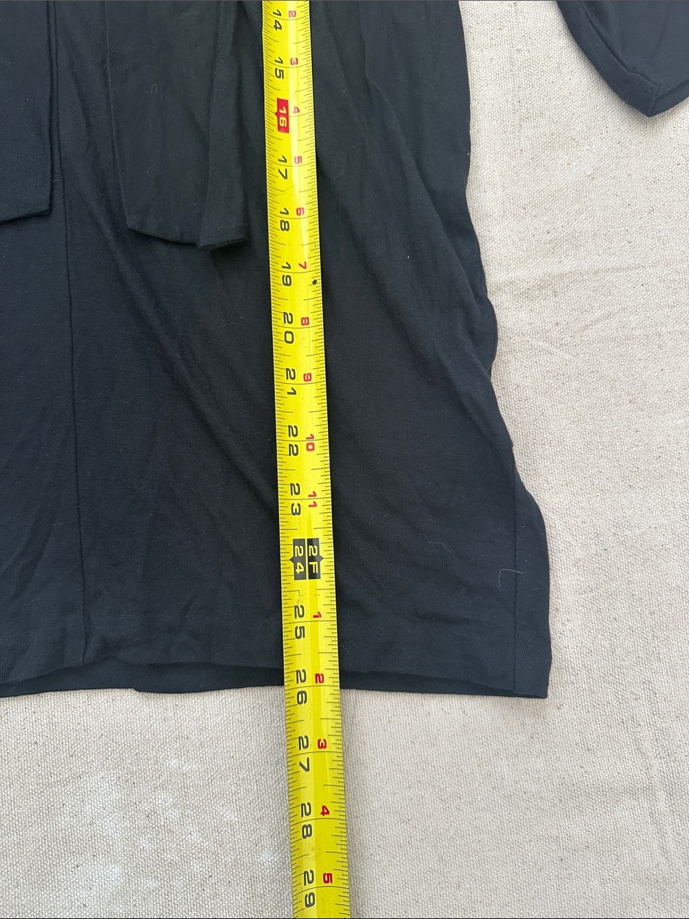 Club Monaco Black 100% Modal Batwing Scarf Tie V-Neck Top Tunic Small - Picture 5 of 7